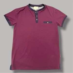 Scott James Burgundy Henley Shirt